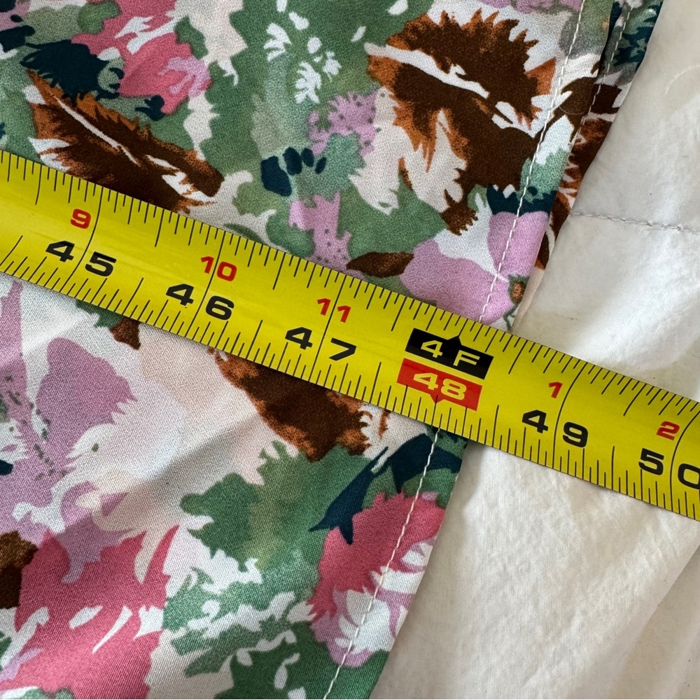 Floral Tie-Front Midi Dress Pastel Multi Floral Cutout sz s - Picture 10 of 12